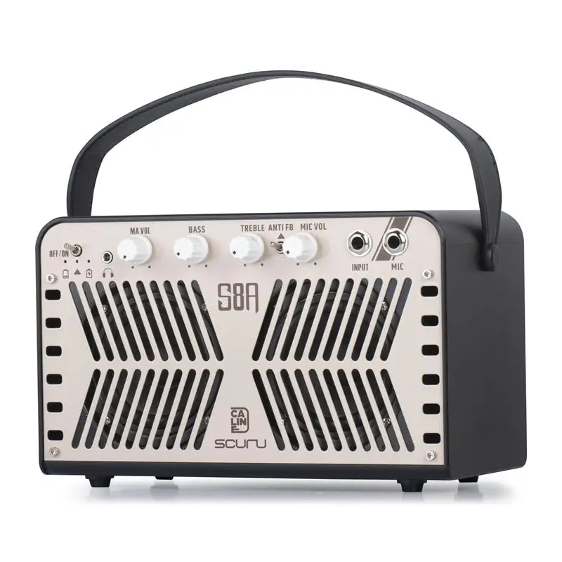 Modern multifunctional Scuru S8G 20W portable battery powered acoustic guitar amplifier for acoustic guitar