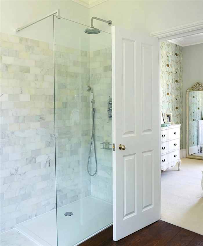 Open Style Bath Shower Room Cabin Tempered Glass Door Meeting Room Glass Door Frameless Frosted Glass Bathroom Door