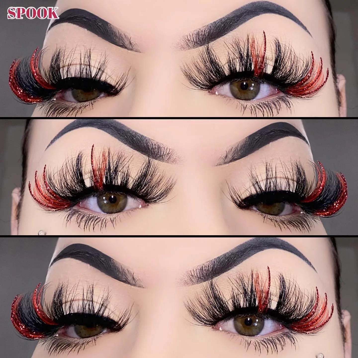 New fashion glitter bling colored mink lashes factory vendor full strip eyelashes 25mm mink