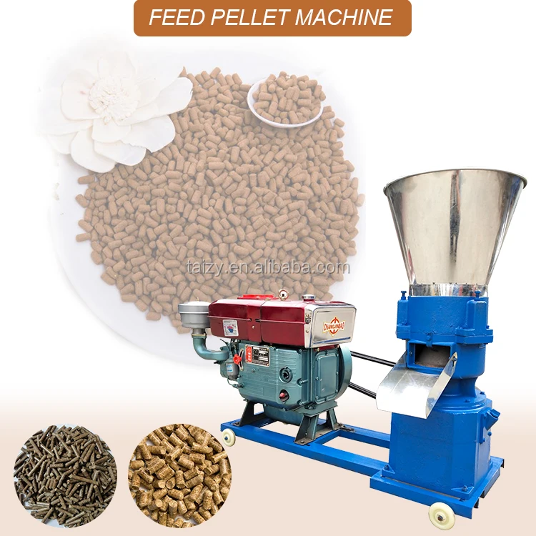 diesel engine animal poultry feed pellet making machine