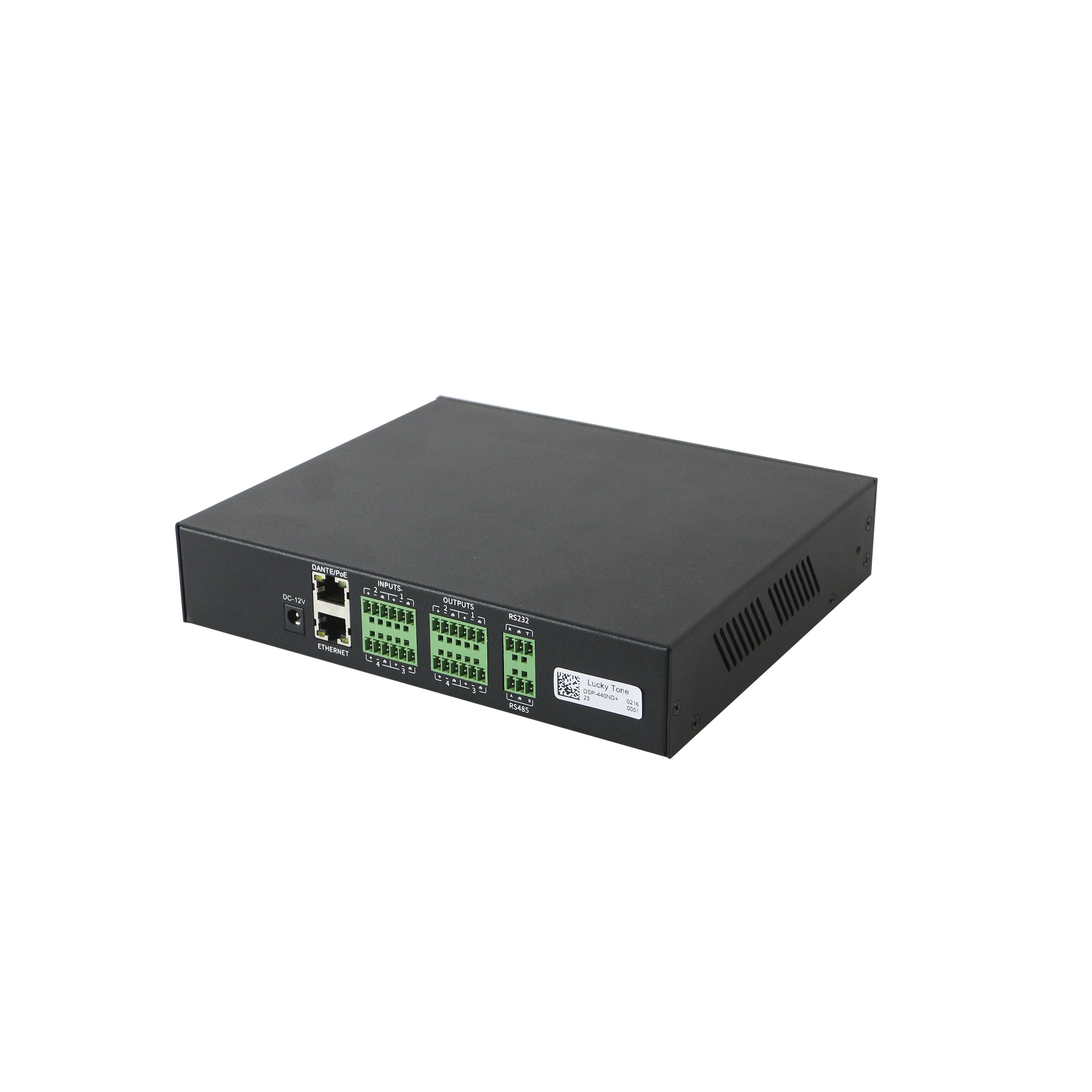 T 4 In 4 Out Digital Signal Audio Processor Dante Audio Processor with AFC/AEC/ANS/AGC/ANC/Ducker/RS 232