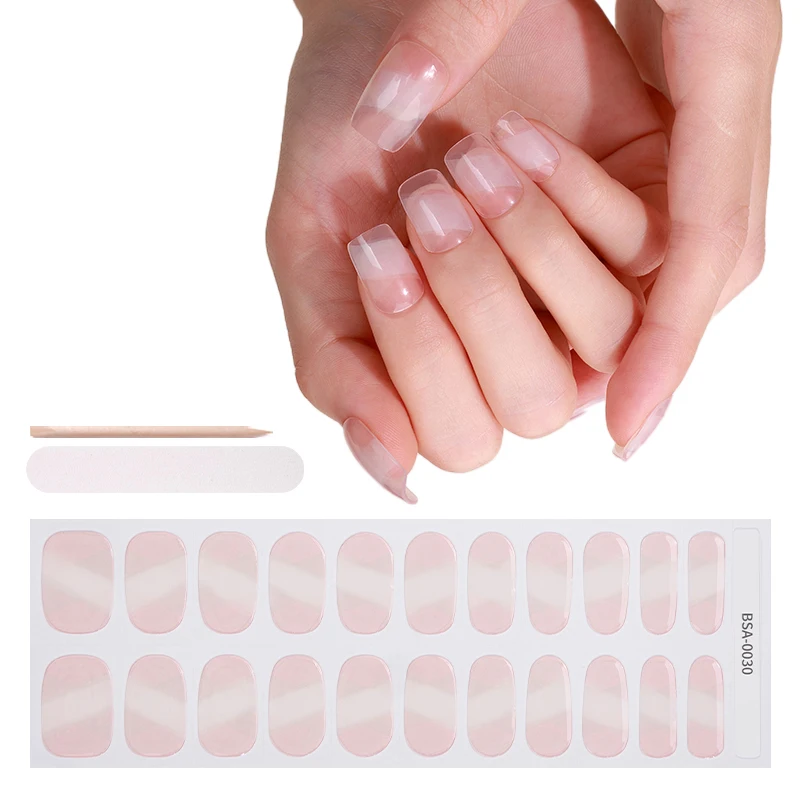 new technique un UV bake 100% pure polish Gel Nail Stickers easter apply used without UV lamp