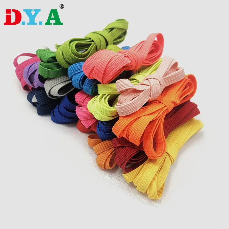 Custom Strap  Black White Colorful 8mm Flat Braided Elastic Band Ribbon Belt for Shoulder Straps