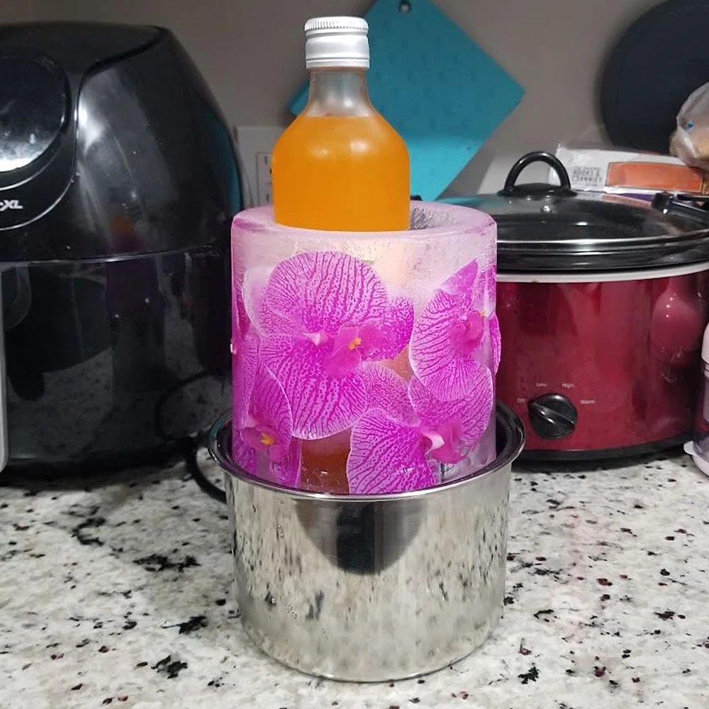 party cocktail bar accessories freezer champagne flower rose ice cube holder mold wine cooler bottle chiller bucket molds