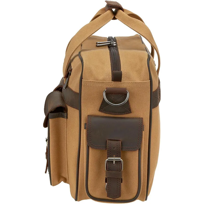 Ultimate premiurm durable heavy duty canvas leather outfit unisex travel Pilot work gear organizer Flight bag
