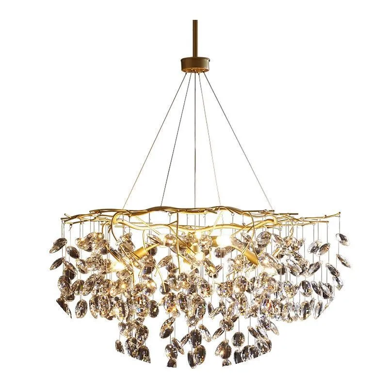 Italian pendant light Unique Brass Metal Ceiling Hanging Lamp Iron Finishing For Home Decoration Crystal Chandeliers Lamp