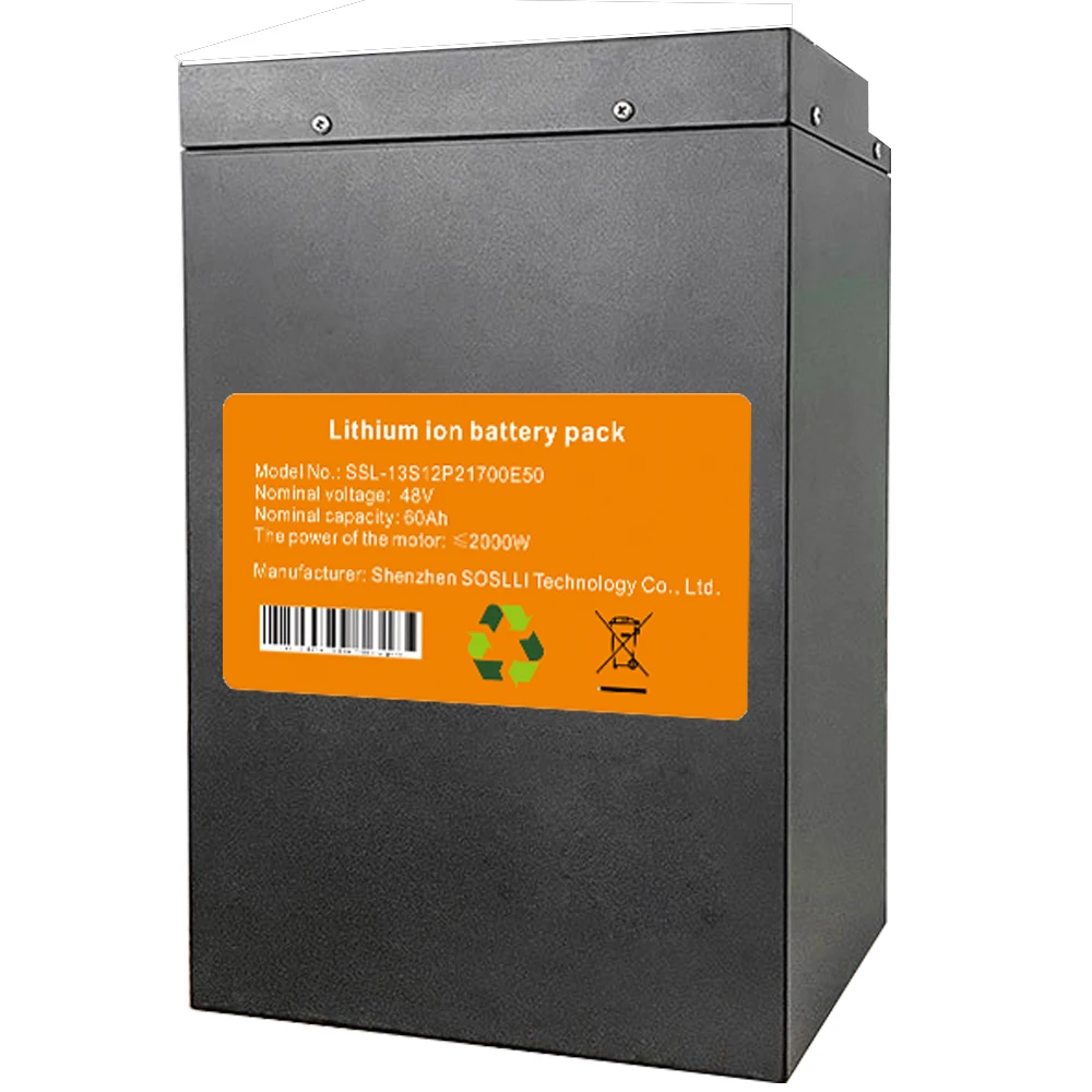 SOSLLI OEM 36V 48V 60V 72V 10Ah 20Ah 30Ah 40Ah 50Ah 55Ah 60Ah lithium ion battery pack for electric bicycle lithium  batteries