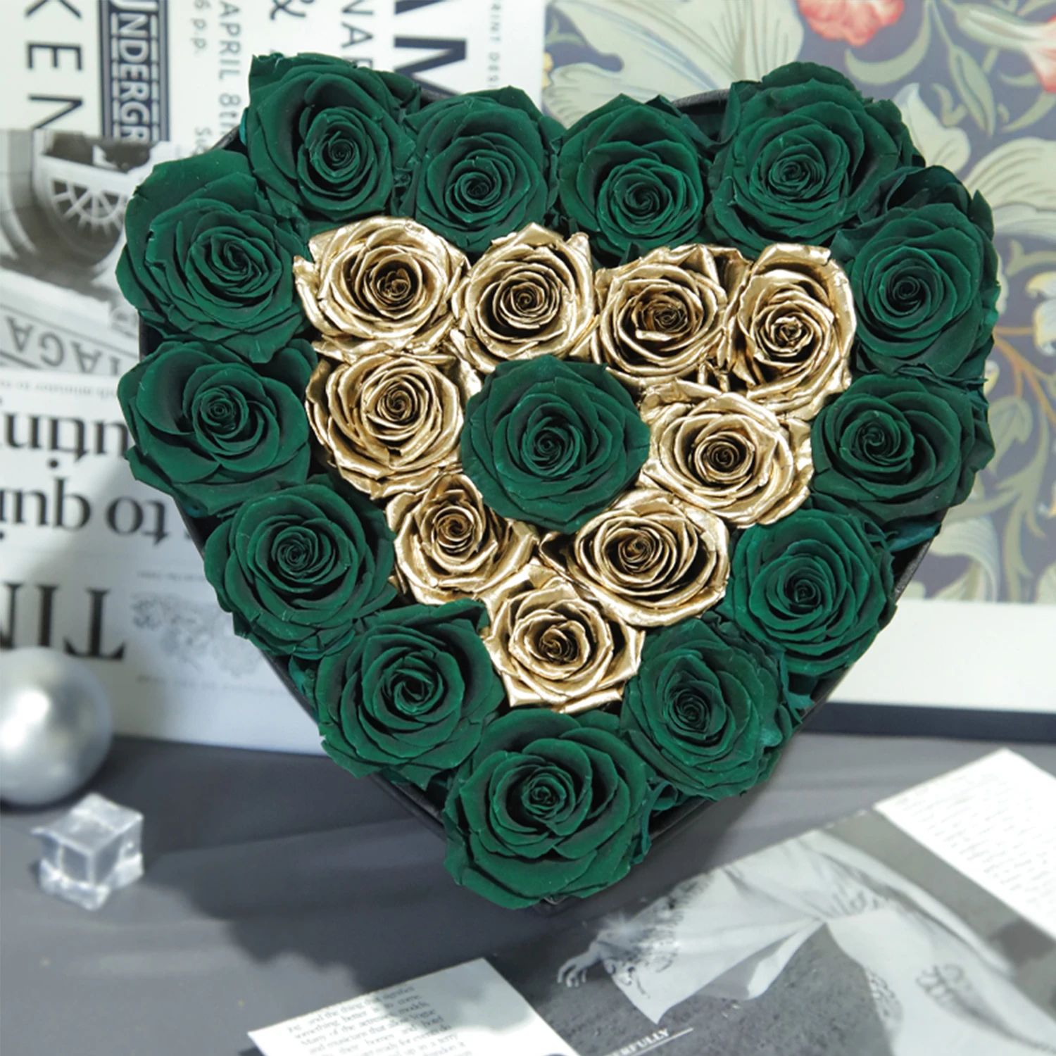 Flower Box Preserved Rose Floral Mothers Day Heart Wholesale Square Flowers Boxes For Bouquets Package