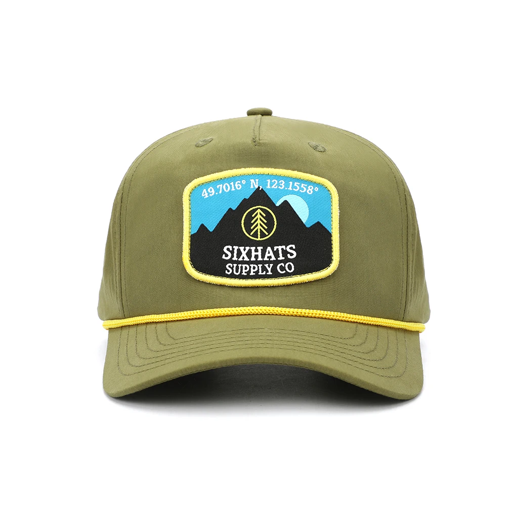 Custom Logo Patches Trump2020 Baseball Hat For Outdoor Activities Green Dad Caps With Rope On Brim