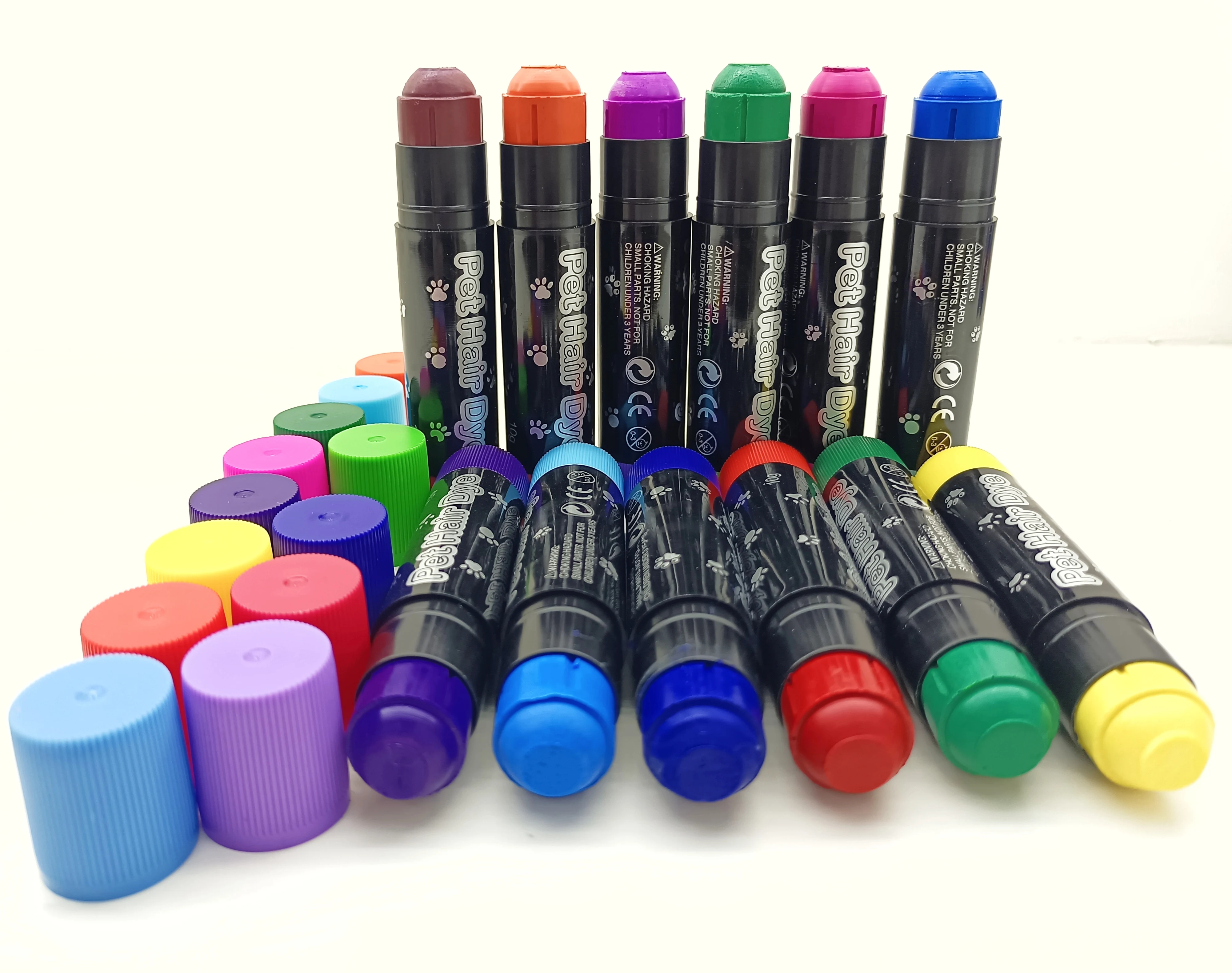 Non-Toxic Wholesale Washable Temporary Pet Pigment Colour Pen Manufacturer Kid Dog Colorful Dye Color For Hair Chalk Set