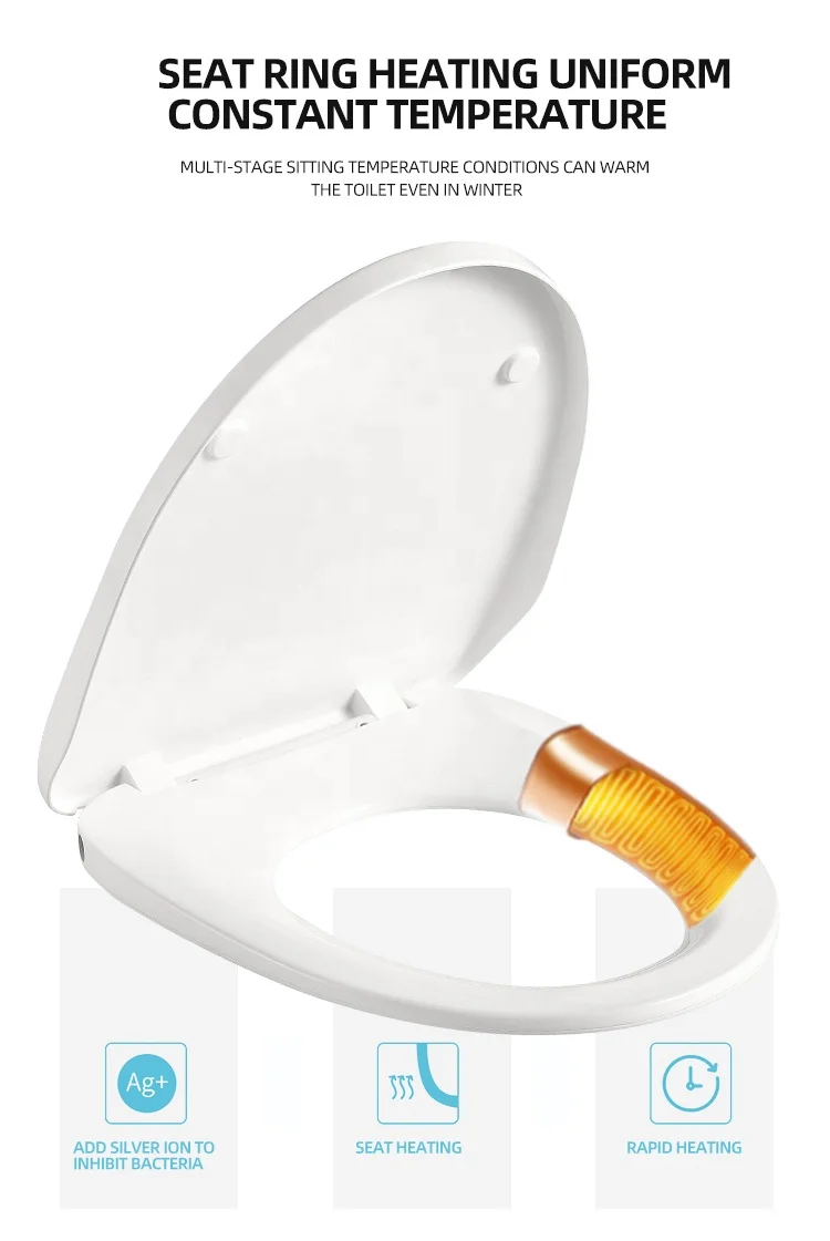 European style soft close PP plastic toilet seat cover wc quick release toilet lid heated toilet seat