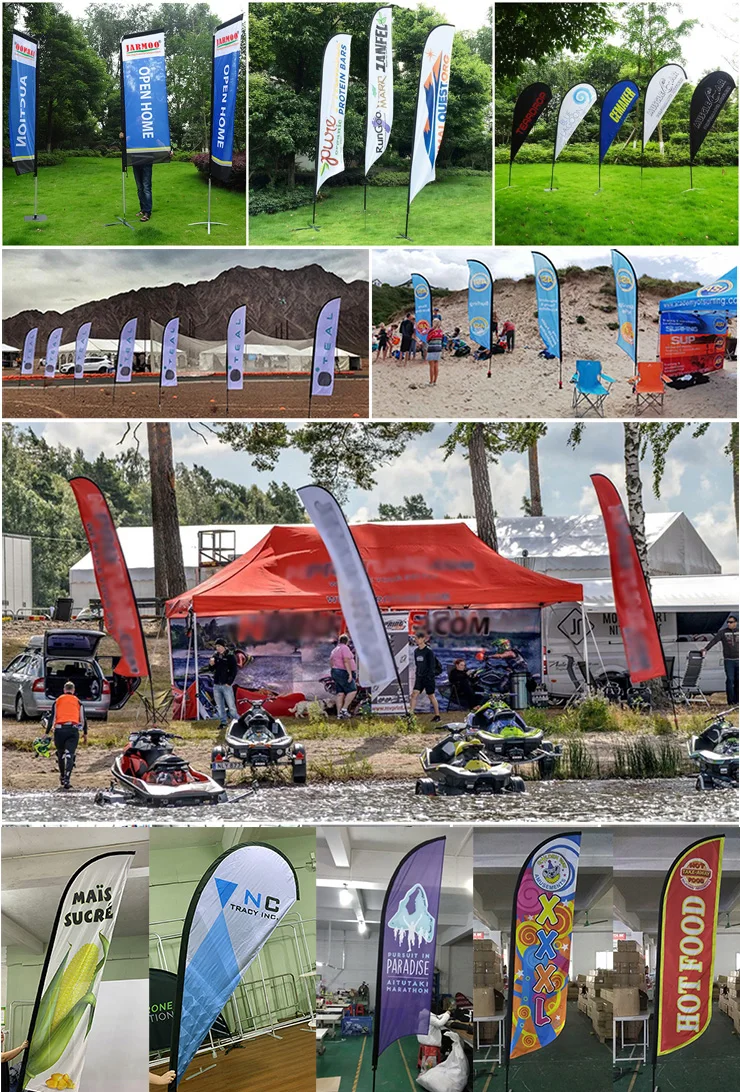 Custom Print Fast Delivery double side sublimation printing beach flag For Events