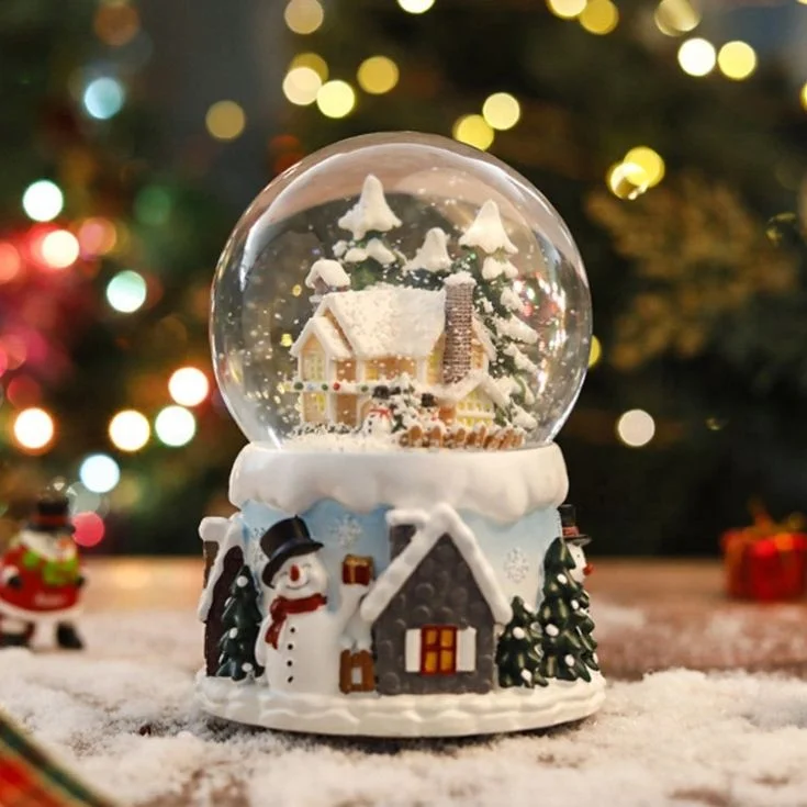 Resin Christmas Themed Gifts Colorful Snow Globe