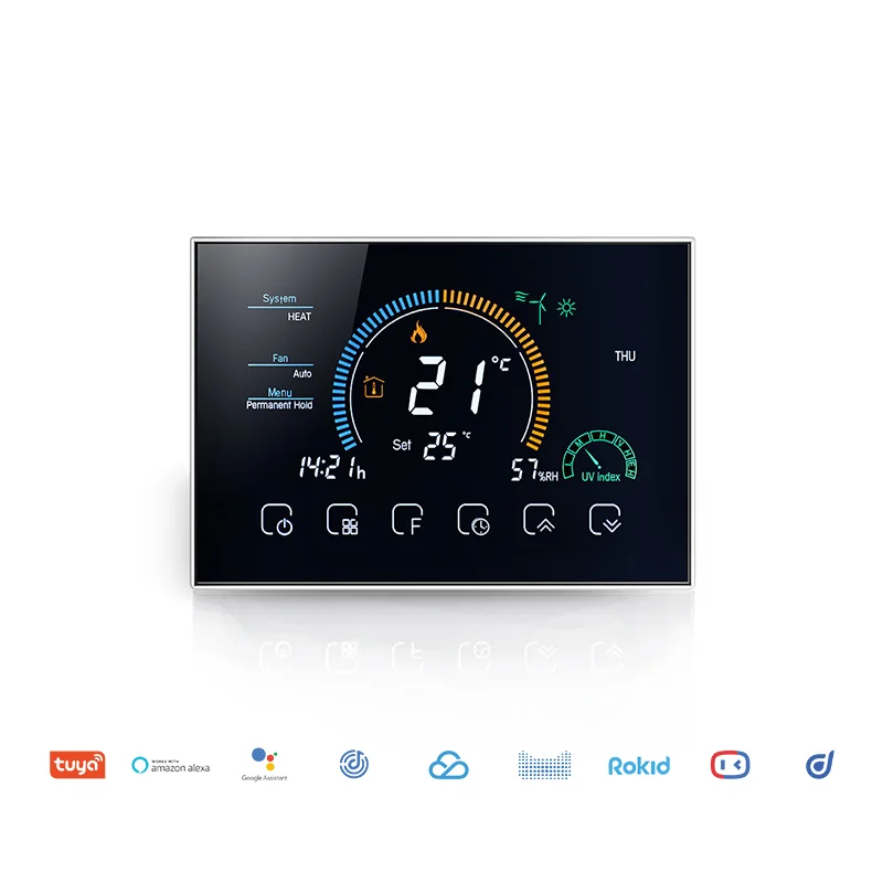 BECA BHT-8000 Modern Design Wifi Google Nest Hvac System Fan Coil Units Bacnet Thermostat Smart Zwave Tuya Hvac Thermostat