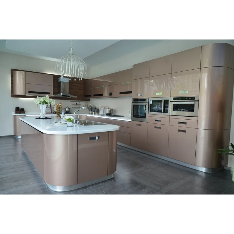 CBMmart 2022 Custom Modern Kitchen Furniture Cupboard Wood High Gloss Lacquer Cabinets Design