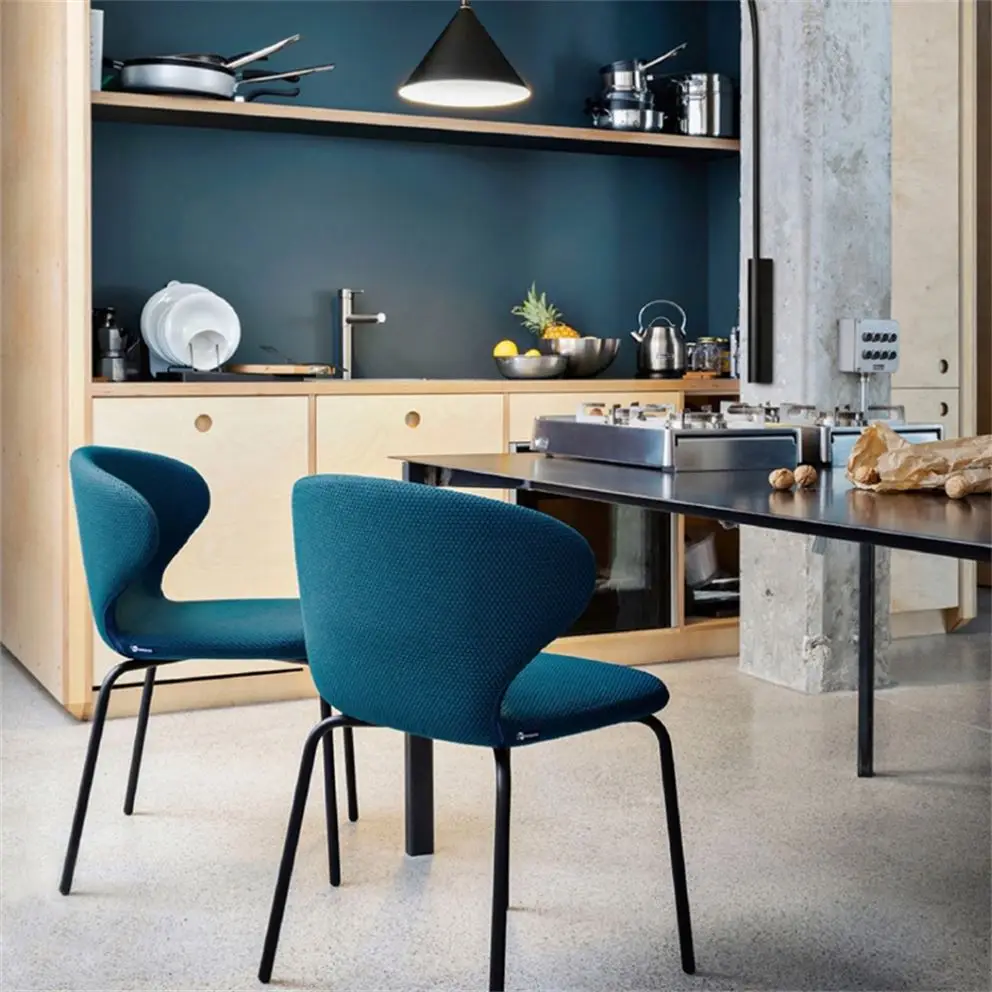 Low Price Minimal Moder Blue Chippendale Dining Chair