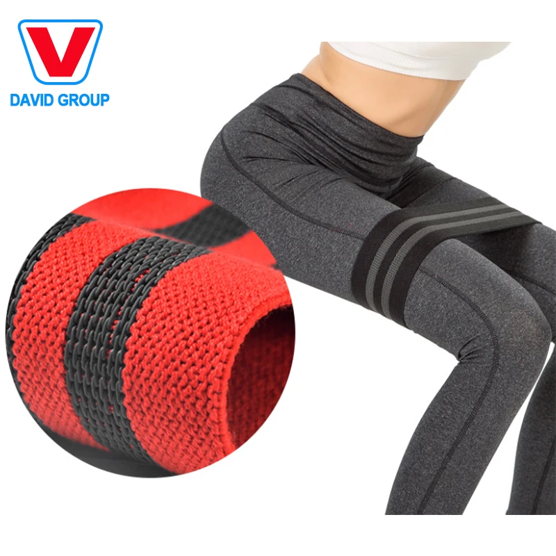 Custom logo elastic yoga bodybuilding pull up fabric cotton nylon Latex resistance bands for yoga sports