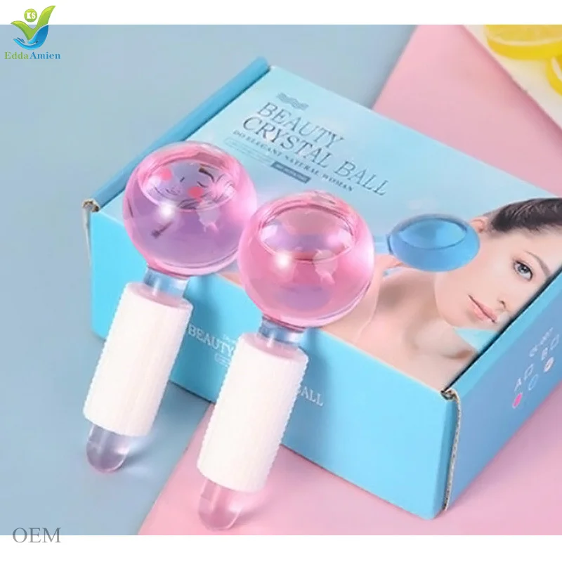 Wholesale Beauty Ice Hockey Energy Beauty Ball Facial Cooling Ice Globes Water Wave Face and Eye Massage Skin Care