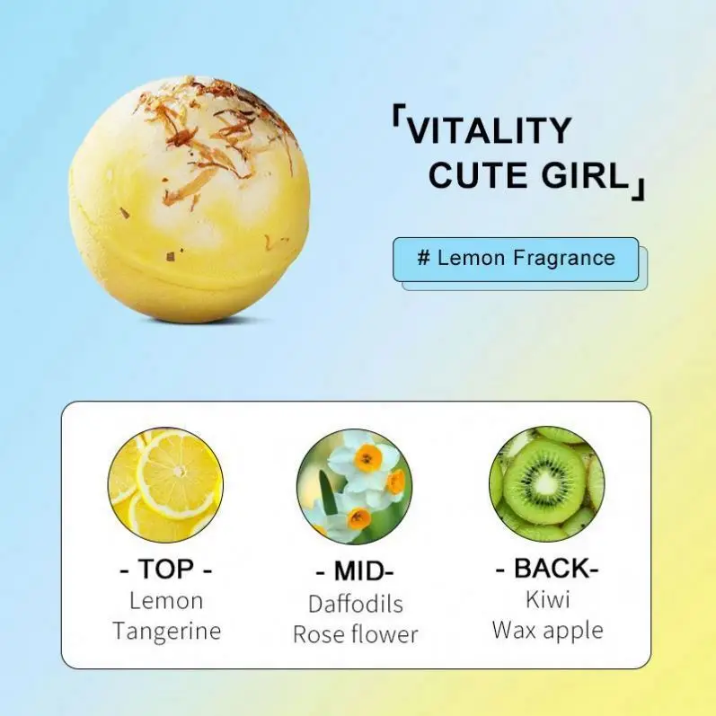 Skin Organic Bubble Bath Salt Ball Sadoer Hot Selling Lemon Cool Explosive Soap Hydrating Clean And Tender Skin Organic Bubble
