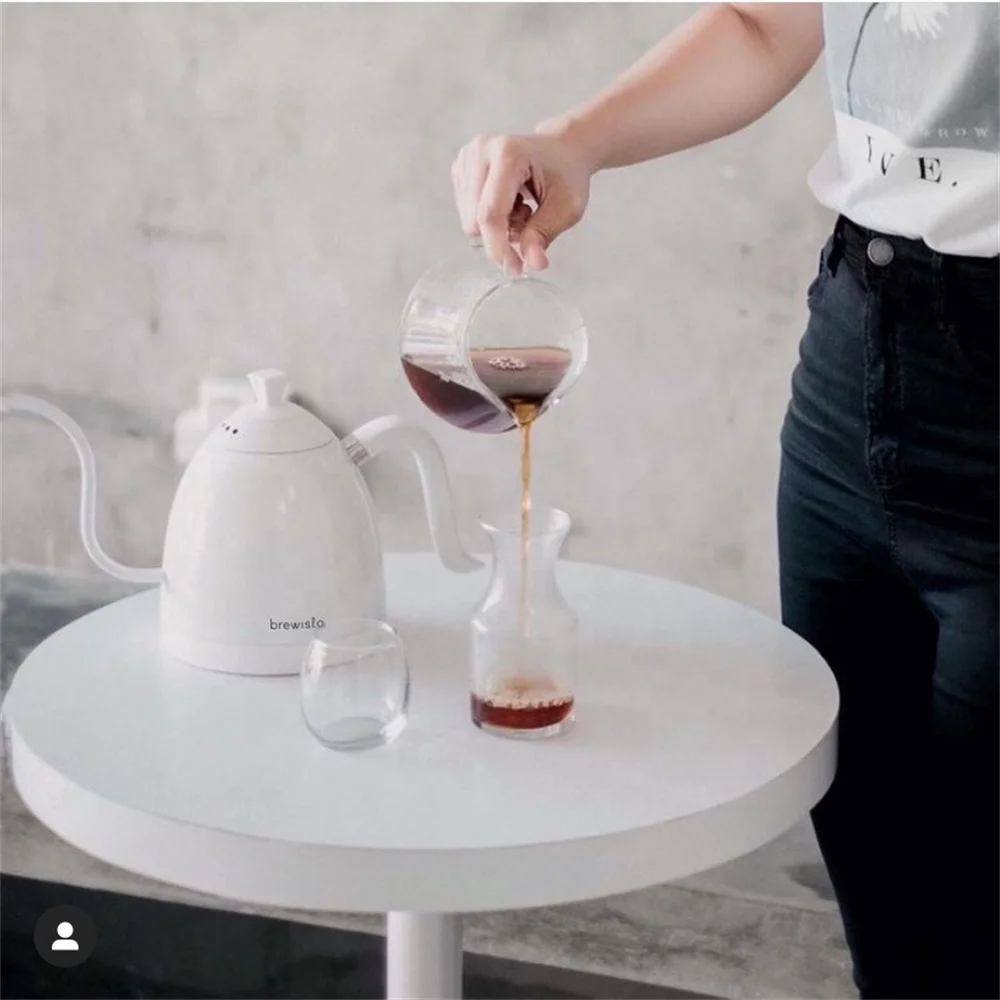 Brewista 1000ml electric gooseneck hand drip coffee pour over kettle 304 stainless steels temperature coffee and tea water pot