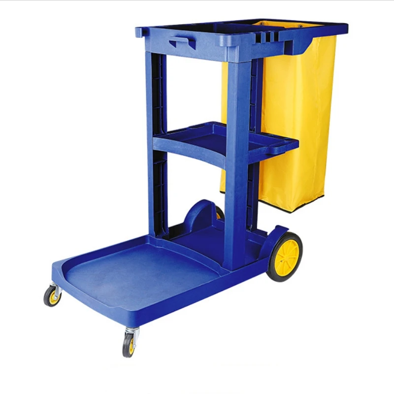 Commercial Hotel Housekeeping Supplies Plastic Cleaning Trolley Janitor Cart Janitorial Trolley
