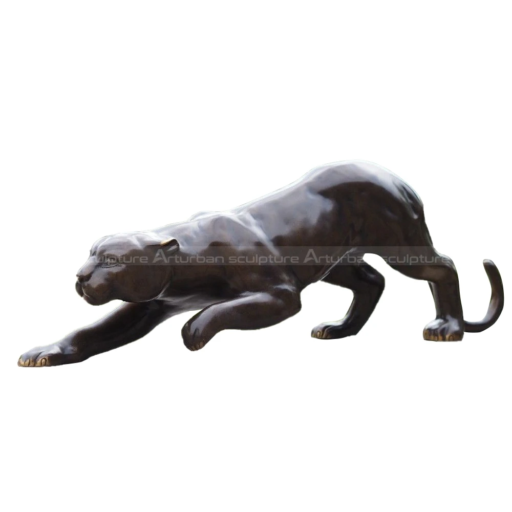 bronze panther sculptures garden decoration brass panther sculpture