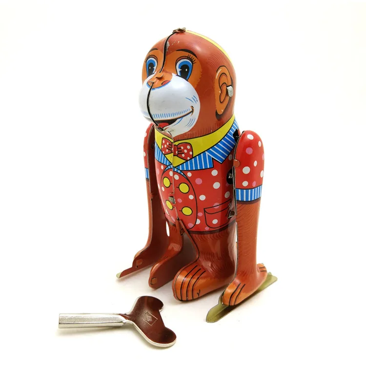 Tin Wind Up Toy Tumbling Monkey Hotel Room Decoration