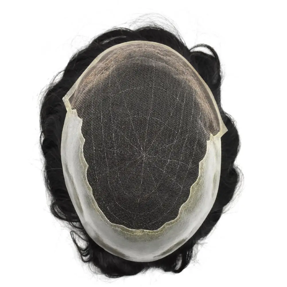 
natural strong human hair toupee male wig for man Q6 HAIR TOUPEE MONO High Quality LACE Hair Replacement for Men 