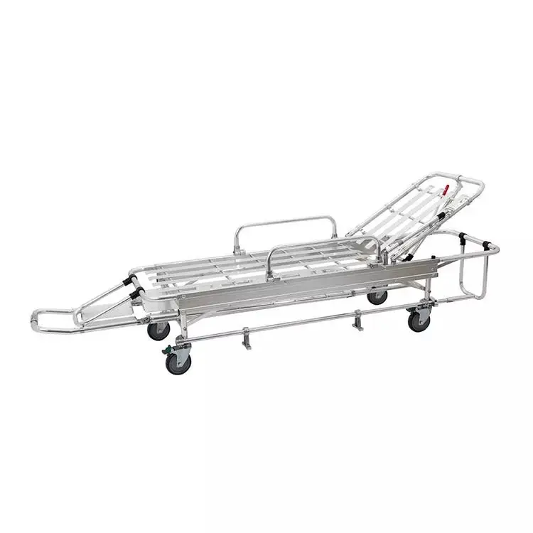ISO And CE Approved Aluminum Alloy First Aid Ambulance Stretcher Litter Foldaway With Wheels