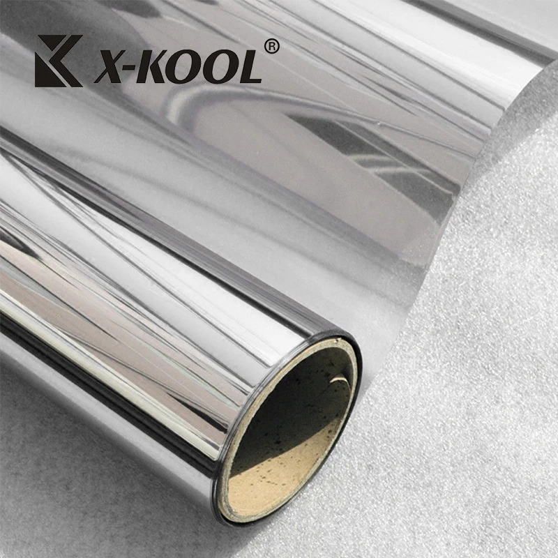 2mil Daytime Double Sliver Privacy One Way Mirror Reflective Glass Window Film