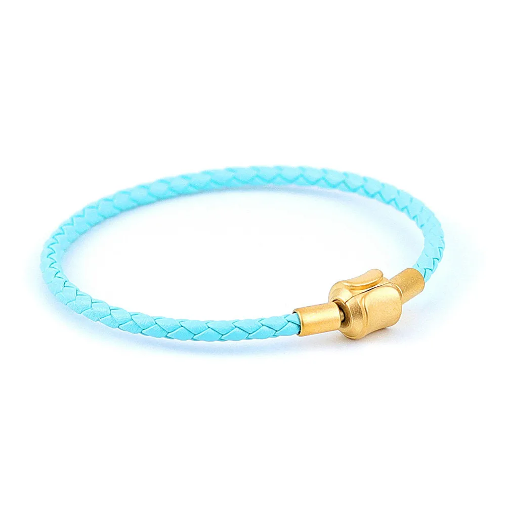 Fashion simple couple leather bio magnetic bracelet health genuine leather bracelet for men women