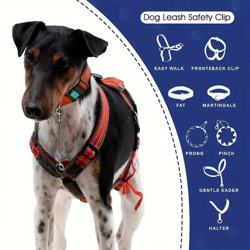 304 Stainless Steel Dog Collar Safety Clip Double Ended Spare Buckle Belt Connector for Dog Harness Strap Collar Safety Clip