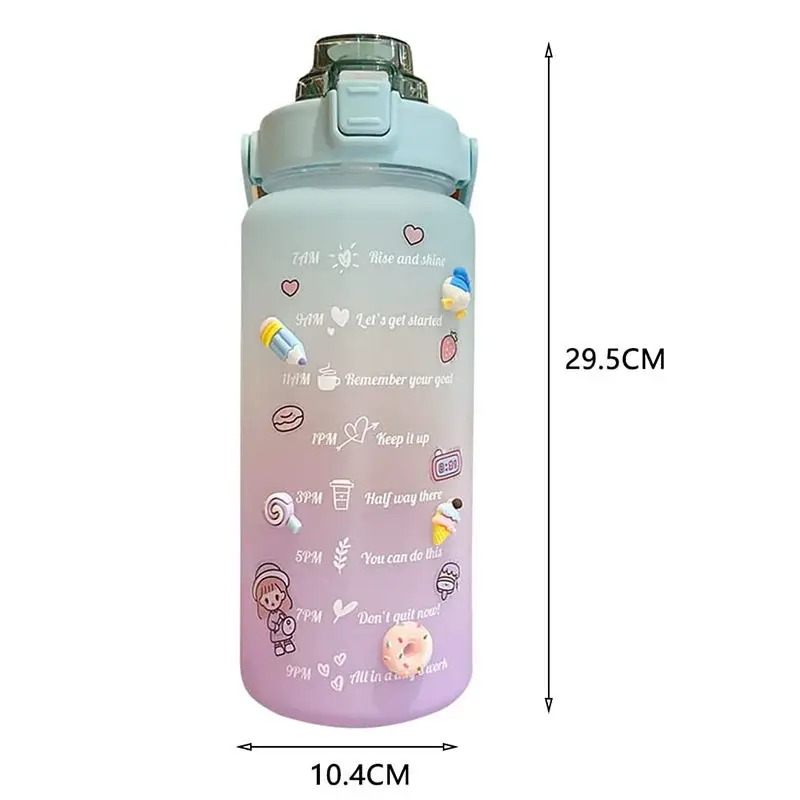 2023 2 Lt Lts Liter 2L Drinking Bottle Custom Logo Bpa Free Half Gallon Fitness Motivational Gym Sports Water Bottle With Straw