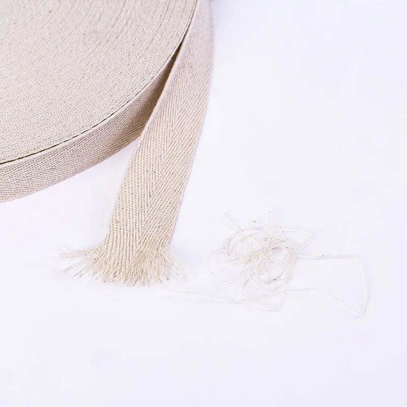 Making Outdoor Supplies Heavy Cotton Webbing 2cm Wide 50 Yard Polyester Cotton Webbing Strap for Webbing Bag Handles Bag Strap