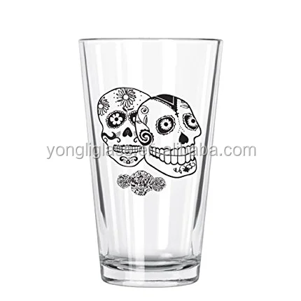 Hot sales cheap 16oz Beer Glass Cup Custom Big Drinking Barware Short Beaker Beverage Cups Glass for party picnic 450ml
