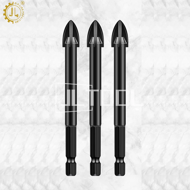 Multi-function Alloy Drilling Bit Four-edge Carbide Drill Bit For  Ceramic Tile Concrete Brick Wall Hole Opening Tool