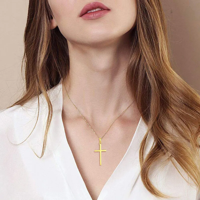 Wholesale America Hiphop Jewelry plain polished 925 sterling silver tiny cross pendant necklace