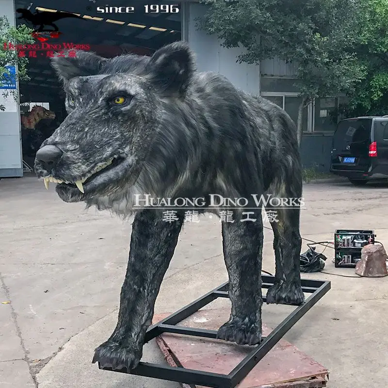 Amusement Park Lifelike Animal Model Artificial Animatronic Animal Model Wolf