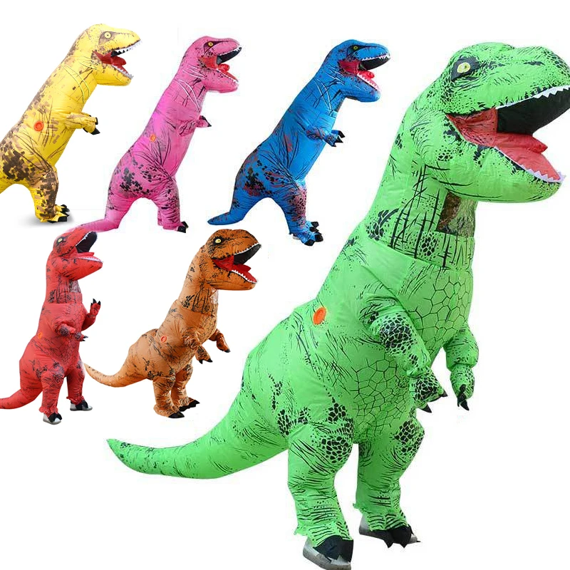 Muscle Dinosaur Inflatable Costume T Rex Inflatable Costume Kids Jumpsuit Halloween Costumes Cosplay Blow Up Suit for Adult