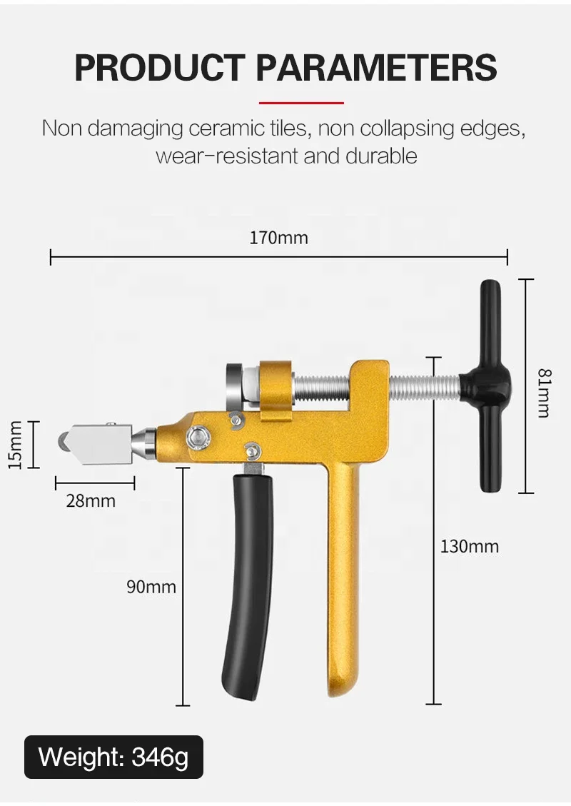 CHEVALIEROUS 3 in 1 Multifunction Glass Tile Cutter Tool Kit, Mirror Cutting Kit, Glass Running Pliers