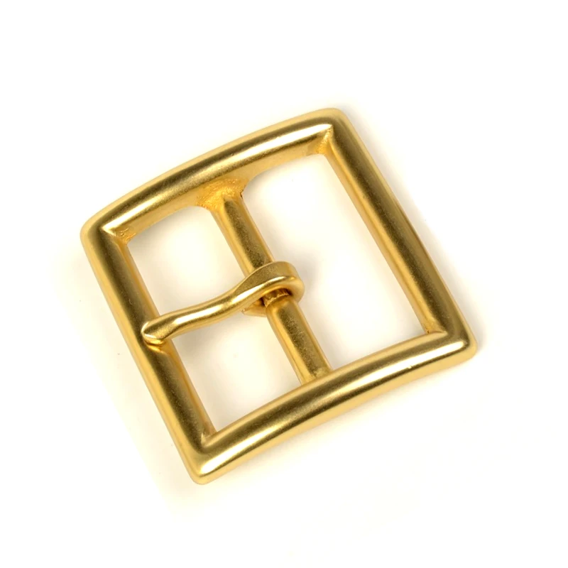 Carosung Wholesale Custom Solid Brass Single Prong Square Belt Buckle 40mm Copper Center Bar Pin Buckles