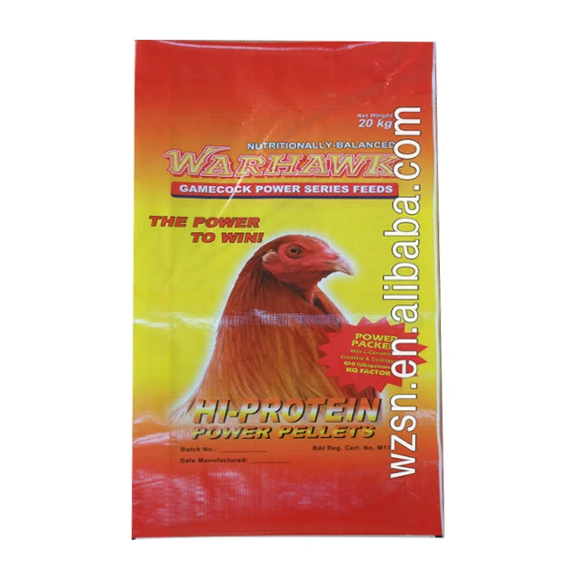 Hot sale 50kg BOPP lamination feed packing bag dog 25kg PP woven WPP sack  feed rice flours food bags poultry chicken feed bags