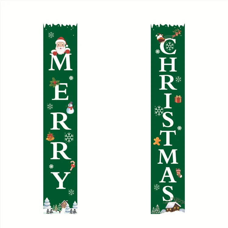 China Factory Wholesale Christmas Decoration Door Curtain Christmas Couplets Hang Flag Banner