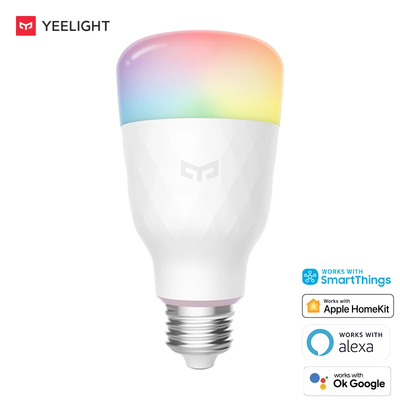 YEELIGHT Xiaomi hot sales low price LED smart bulb 1S, 90 lm/w, multicolor, Remote control, works with Google assistant for Home