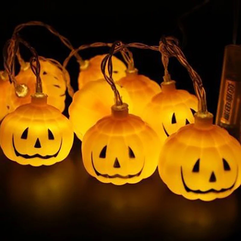 2025 Halloween Light up Scene Layout 1.5m Led Bat Pumpkin String Light for Outdoor Holiday Decorations