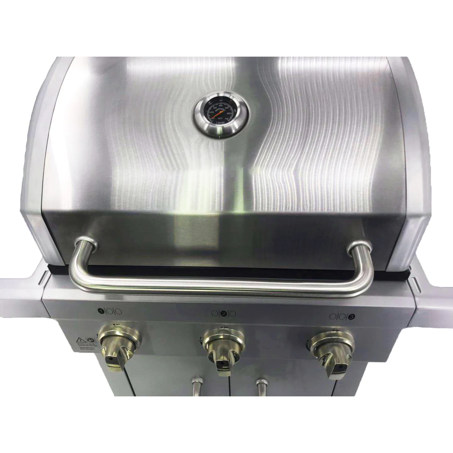 3 Burner Stainless Steel Garden Temperature Display Cart BBQ Propane Gas Grill