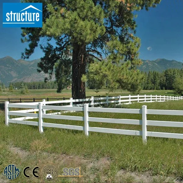 Wholesale European Style High Security PVC Used Horses Rail Fences For Sale