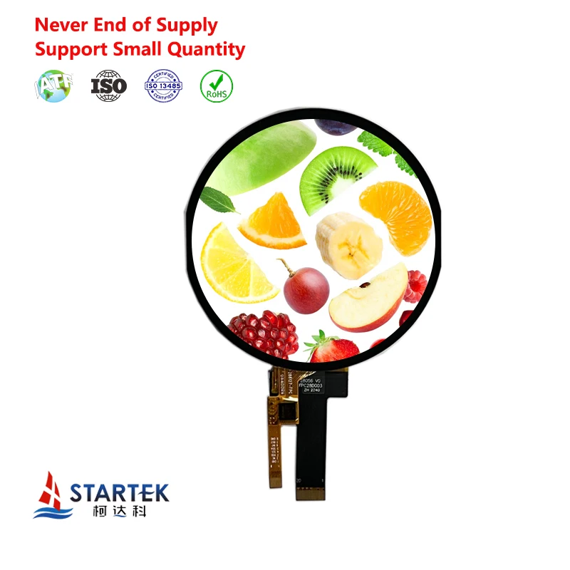 Startek 1.6 inch 400*400 ST7797 small round lcd display 1.3 2.1 2.47 2.8 5.0 inch IPS tft circular lcd screen module