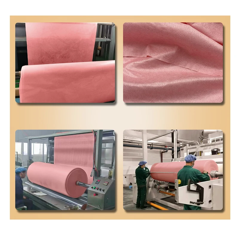 35gsm bio cellulose lycopene fiber pink spunlace fabric roll  new material high quality for skin care dry mask sheet