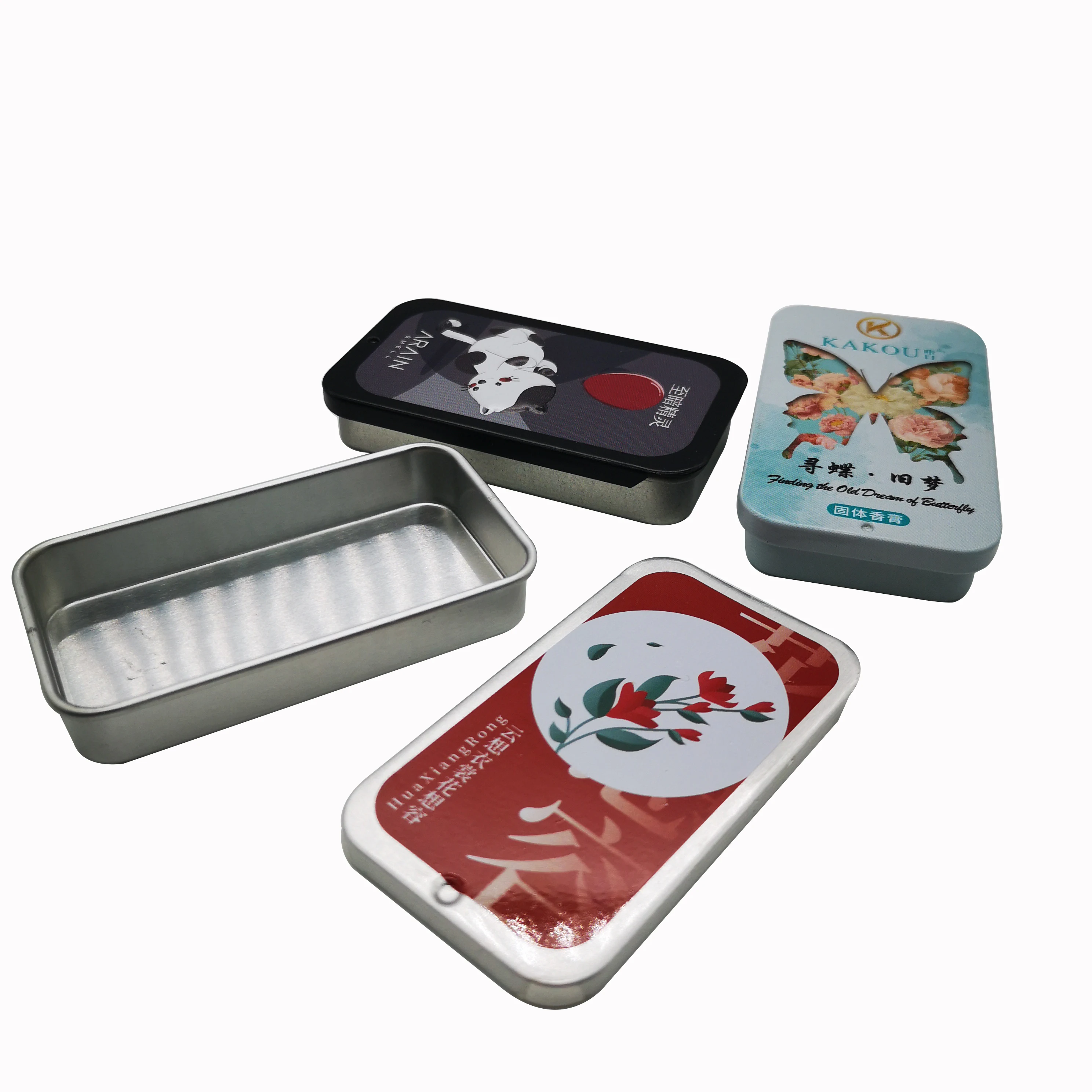 New hot selling products luxury rectangular Aluminum Tin Cans hand cream slide tin box with lid
